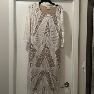 Dress off white/camel color long dress
